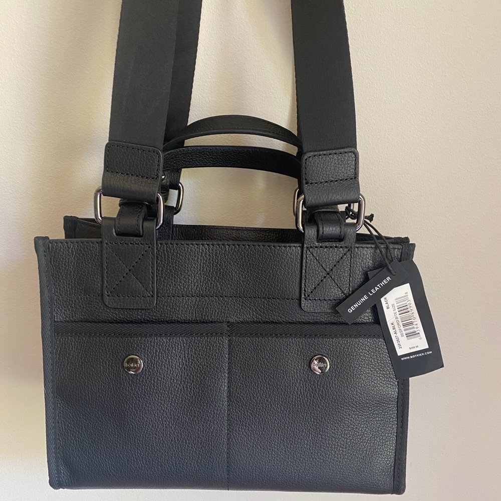 Botkier New York BEDFORD BITE Size 23F2827-ALBLK Black Leather Satchel NWT $288